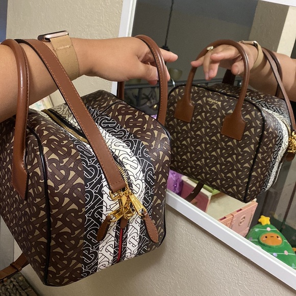 {Burberry} Monogram Cube Bowling Bag - Picture 11 of 12
